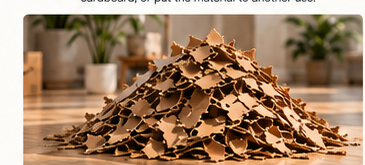 Compact processed cardboard ready for reuse