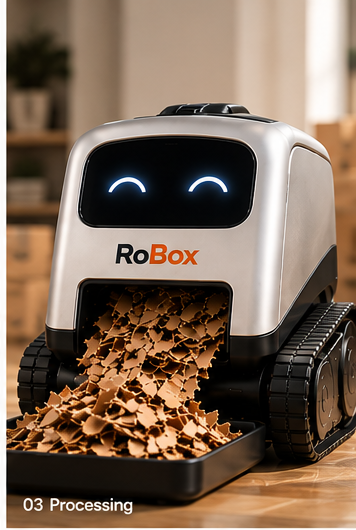 RoBox processing cardboard