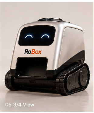 RoBox cardboard intake close-up